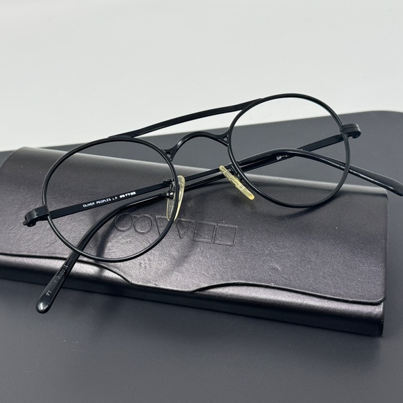 Rare Vintage 1980s OLIVER PEOPLES  Round Sunglasses eyeglasses OP-46 MBK Japan - Picture 1 of 16